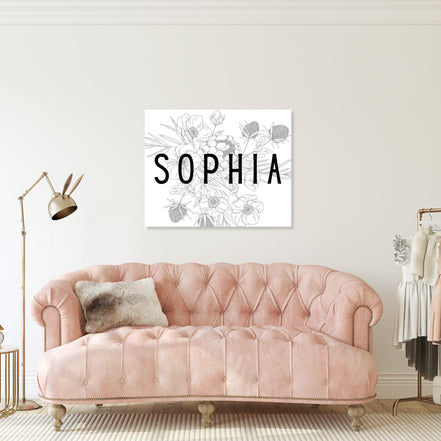 Personalized Floral Name Sign