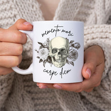 Load image into Gallery viewer, Memento Mori Carpe Diem Script Mug
