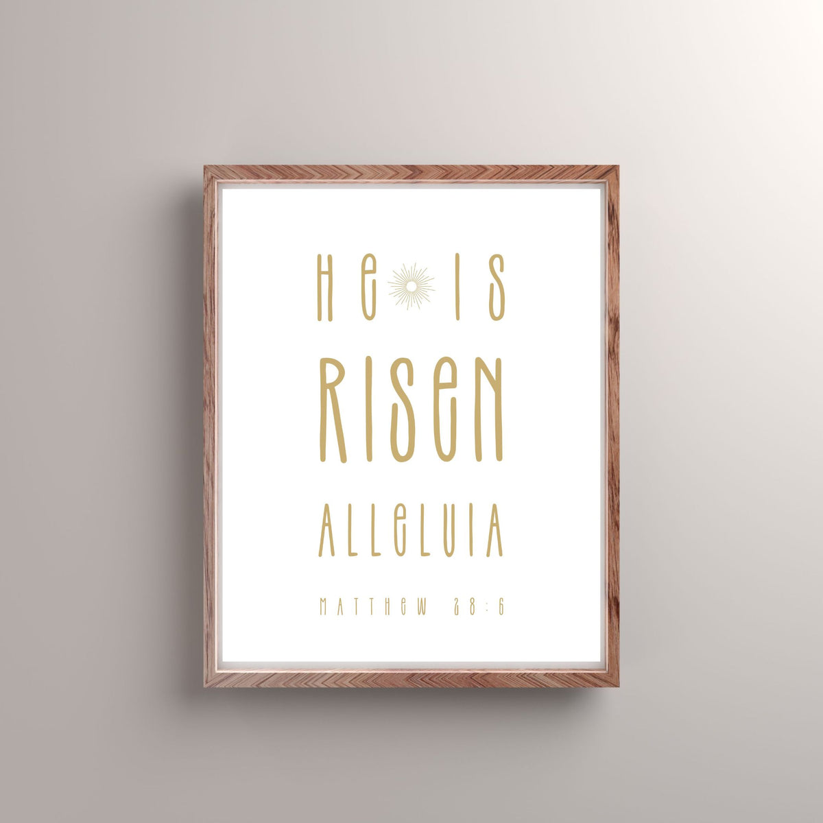He is Risen, Alleluia - Modern Minimalist Printable Poster