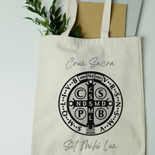 Load image into Gallery viewer, St. Benedict Medal Tote Bag
