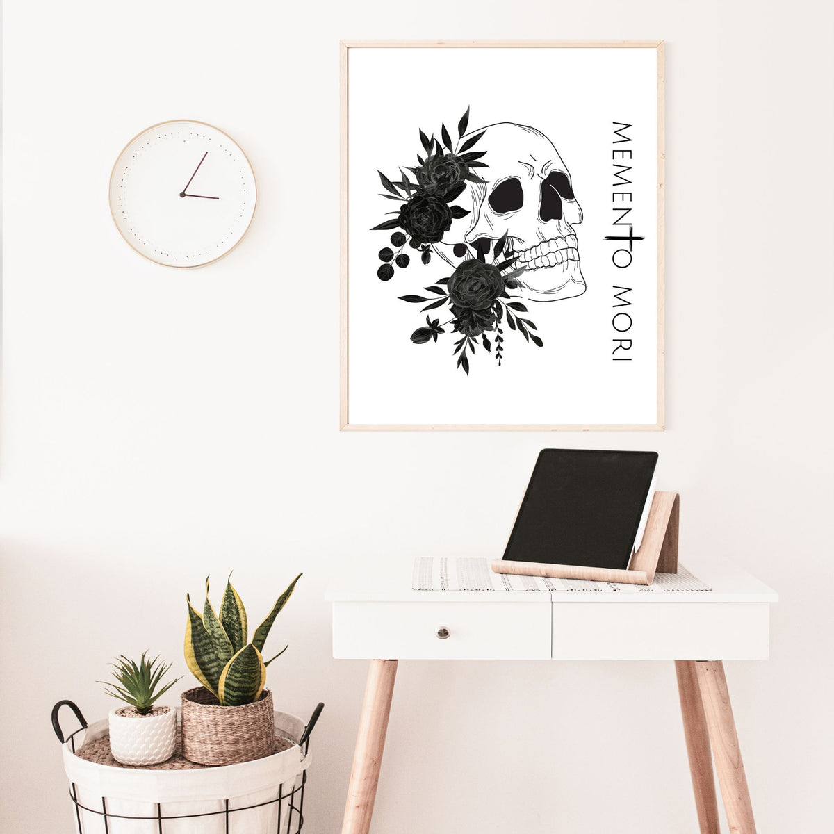 Memento Mori | Black Flowers | Printable Wall Art