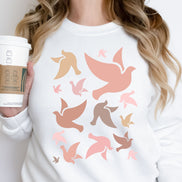 Holy Spirit Dove Sweatshirt in Pinks