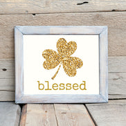 Blessed - Confetti Shamrock Printable Wall Art
