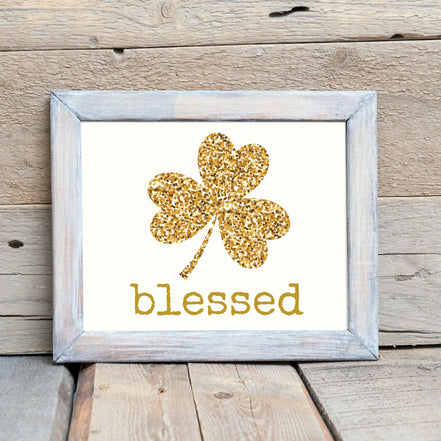 Blessed - Confetti Shamrock Printable Wall Art