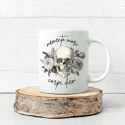 Memento Mori Carpe Diem Script Mug