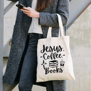 Jesus, Coffee, Books - Tote Bag