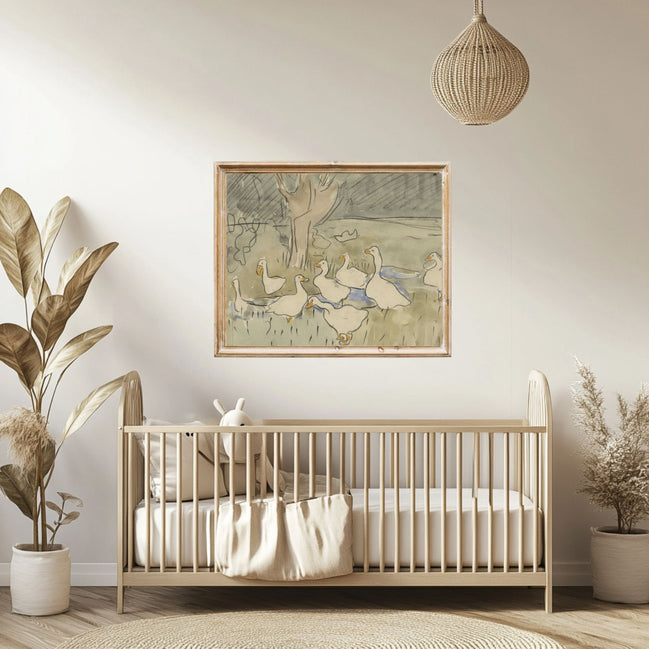 Vintage Ducks Painting: Printable Wall Art