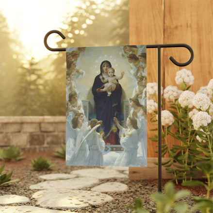 Catholic Garden Flag: Christ and the Virgin Mary with Angels