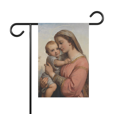 Nativity Madonna and Child Vintage Painting: Garden Flag