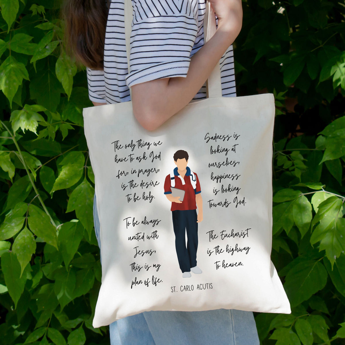 St Carlo Acutis Catholic Tote Bag