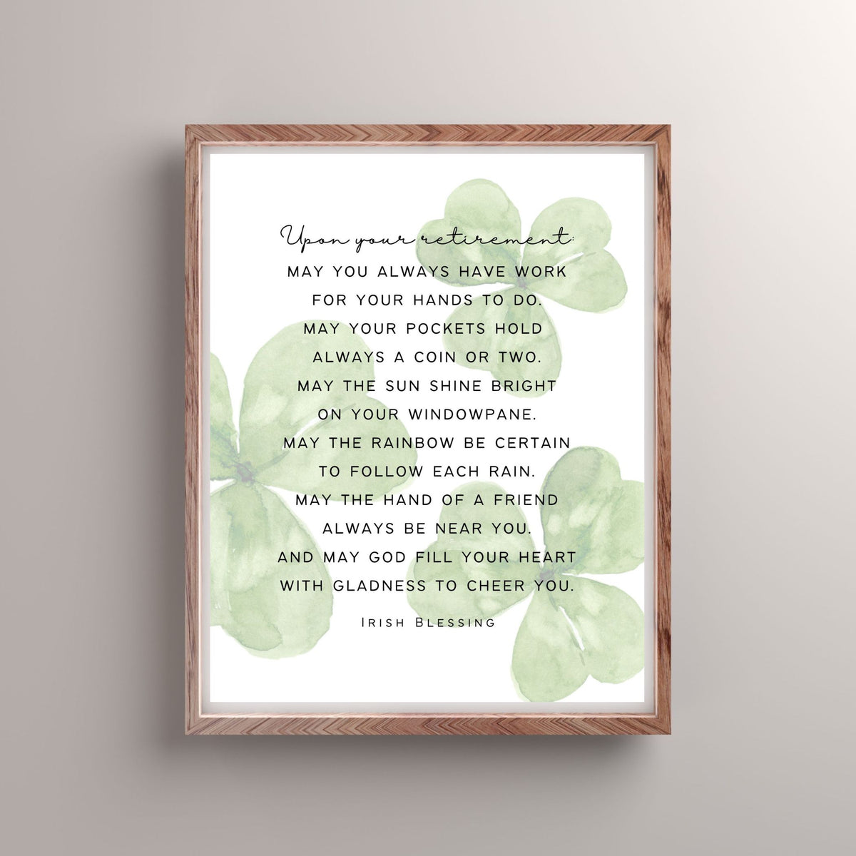 Irish Retirement Blessing - Canvas Wall Art