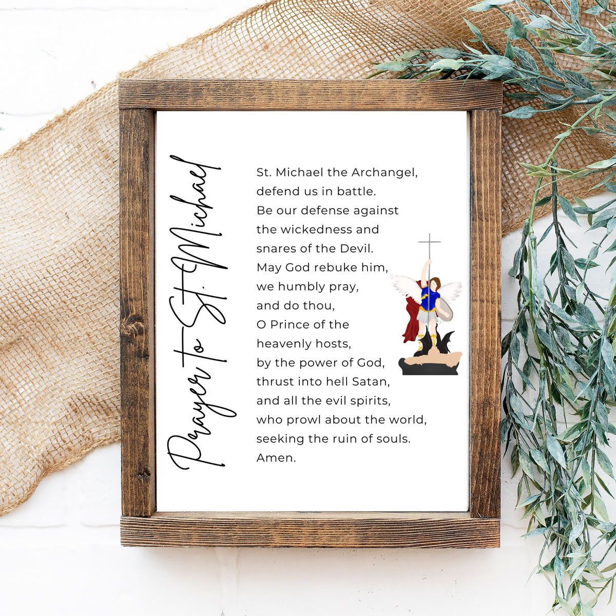 St. Michael Prayer - Graphic - Printable Wall Art