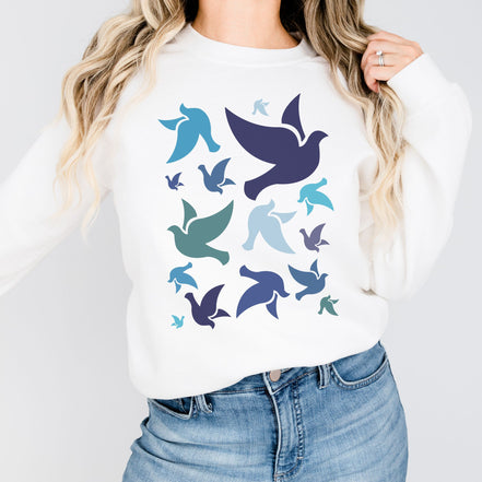 Holy Spirit Dove Sweatshirt in Blues