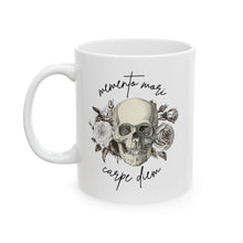 Load image into Gallery viewer, Memento Mori Carpe Diem Script Mug
