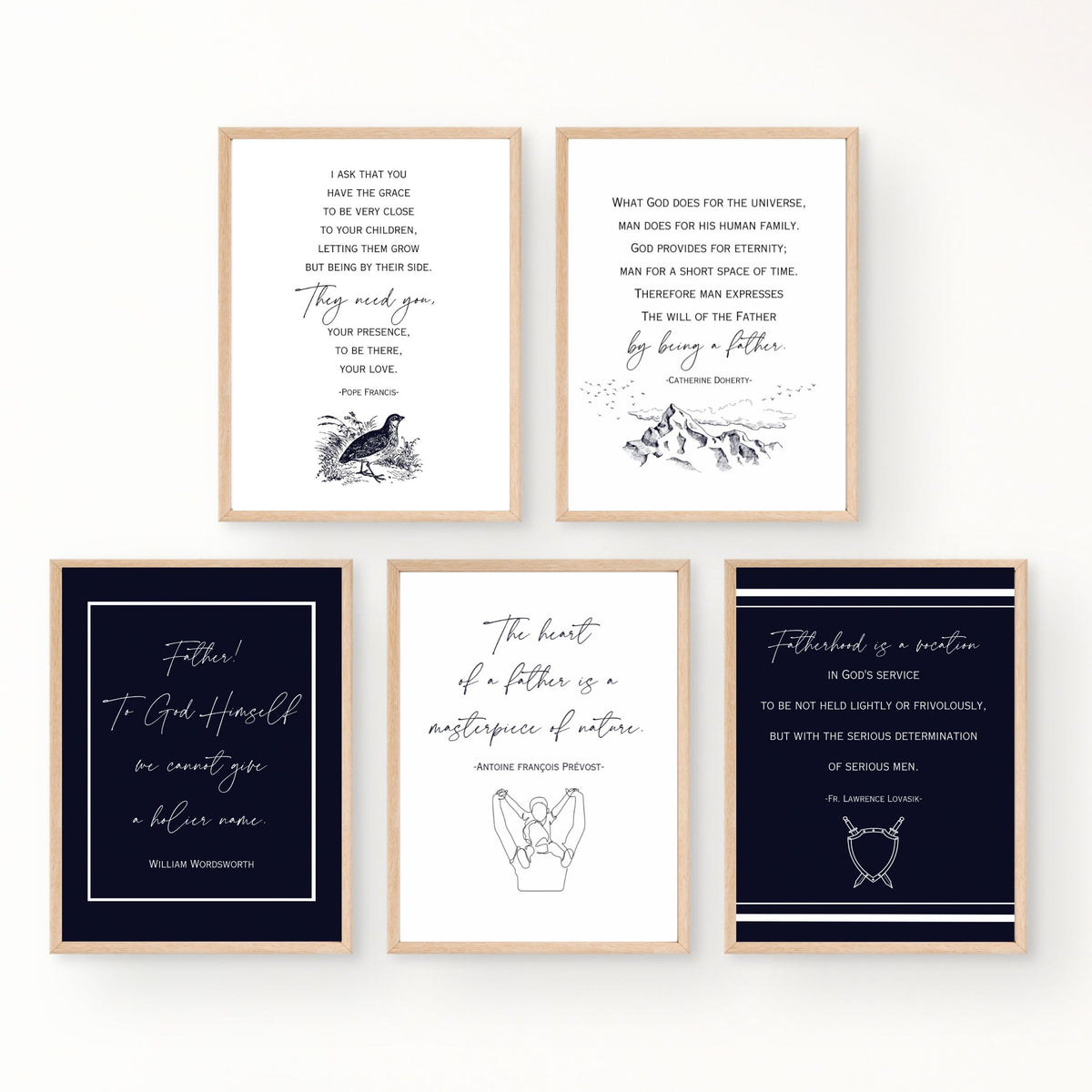Set of Fatherhood Quotes - Printable Wall Art