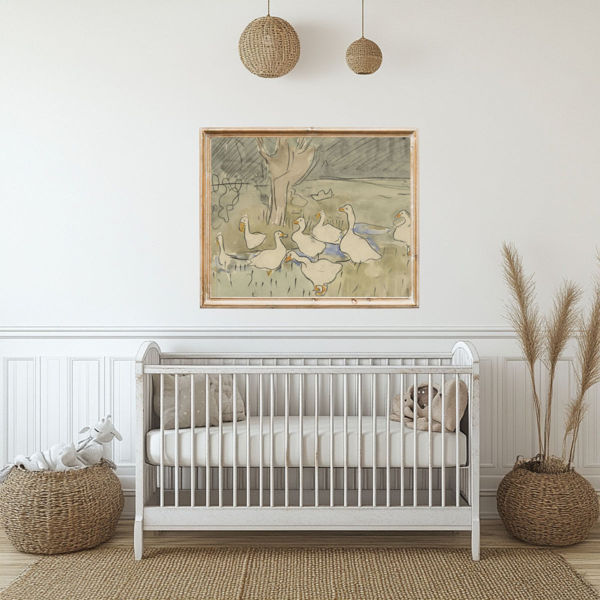 Vintage Ducks Painting: Printable Wall Art