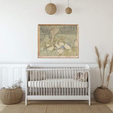 Vintage Ducks Painting: Printable Wall Art