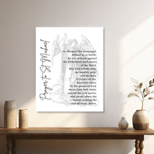 Load image into Gallery viewer, St Michael Archangel Prayer:  Canvas Wall Art
