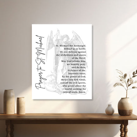 St Michael Archangel Prayer:  Canvas Wall Art