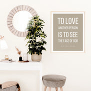 To Love Another Person is to See the Face of God: Victor Hugo - Printable Wall Art