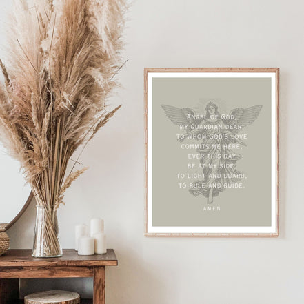 Angel of God:  Guardian Angel Prayer - Printable Wall Art