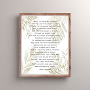 Teacher Appreciation Poem - Botanical Leaves: Printable Wall Art