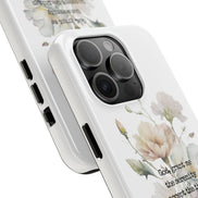 Serenity Prayer Watercolor Floral TOUGH Protective iPhone Case