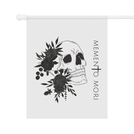 Memento Mori Floral Skull Garden Flag