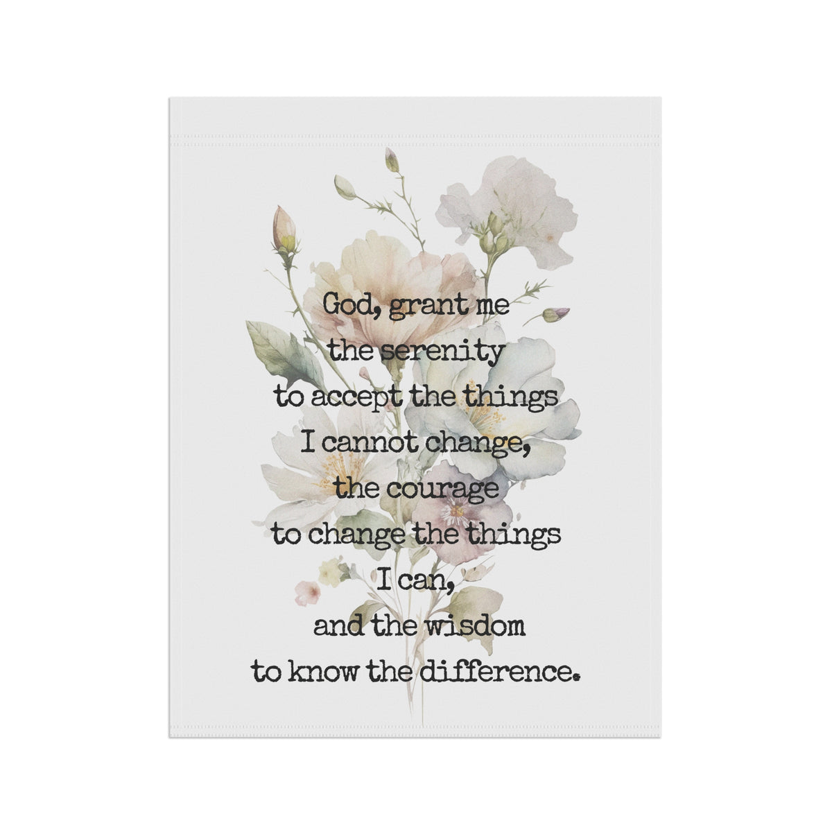 Serenity Prayer Garden Flag - Floral Watercolor