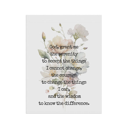 Serenity Prayer Garden Flag - Floral Watercolor