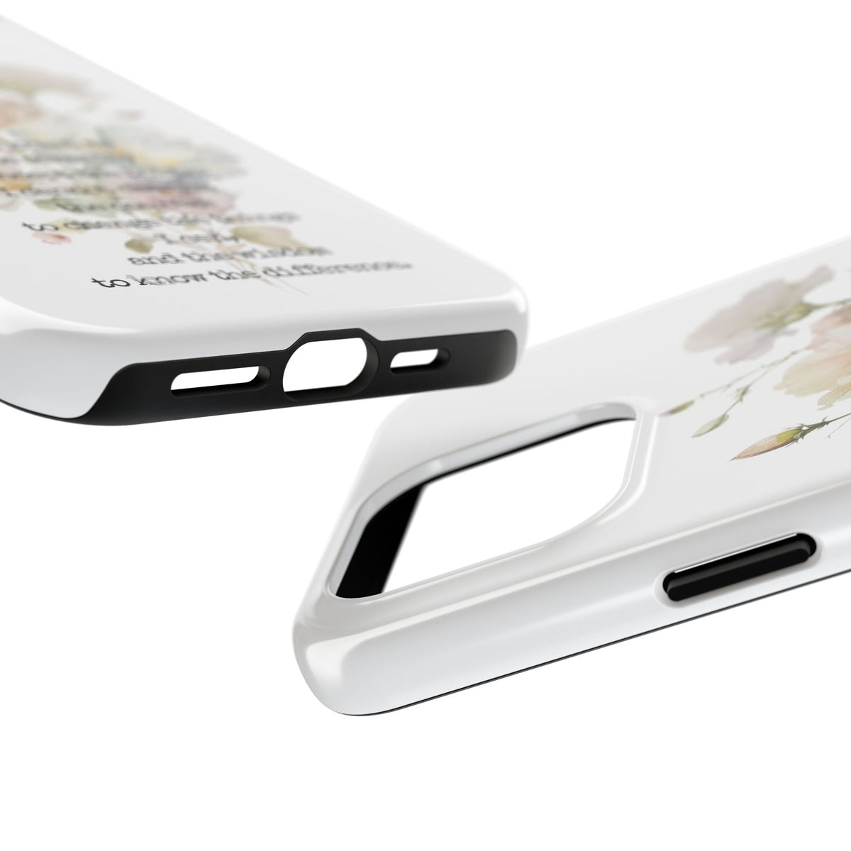 Serenity Prayer Watercolor Floral TOUGH Protective iPhone Case