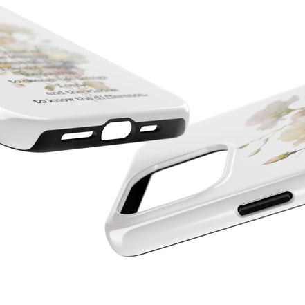 Serenity Prayer Watercolor Floral TOUGH Protective iPhone Case