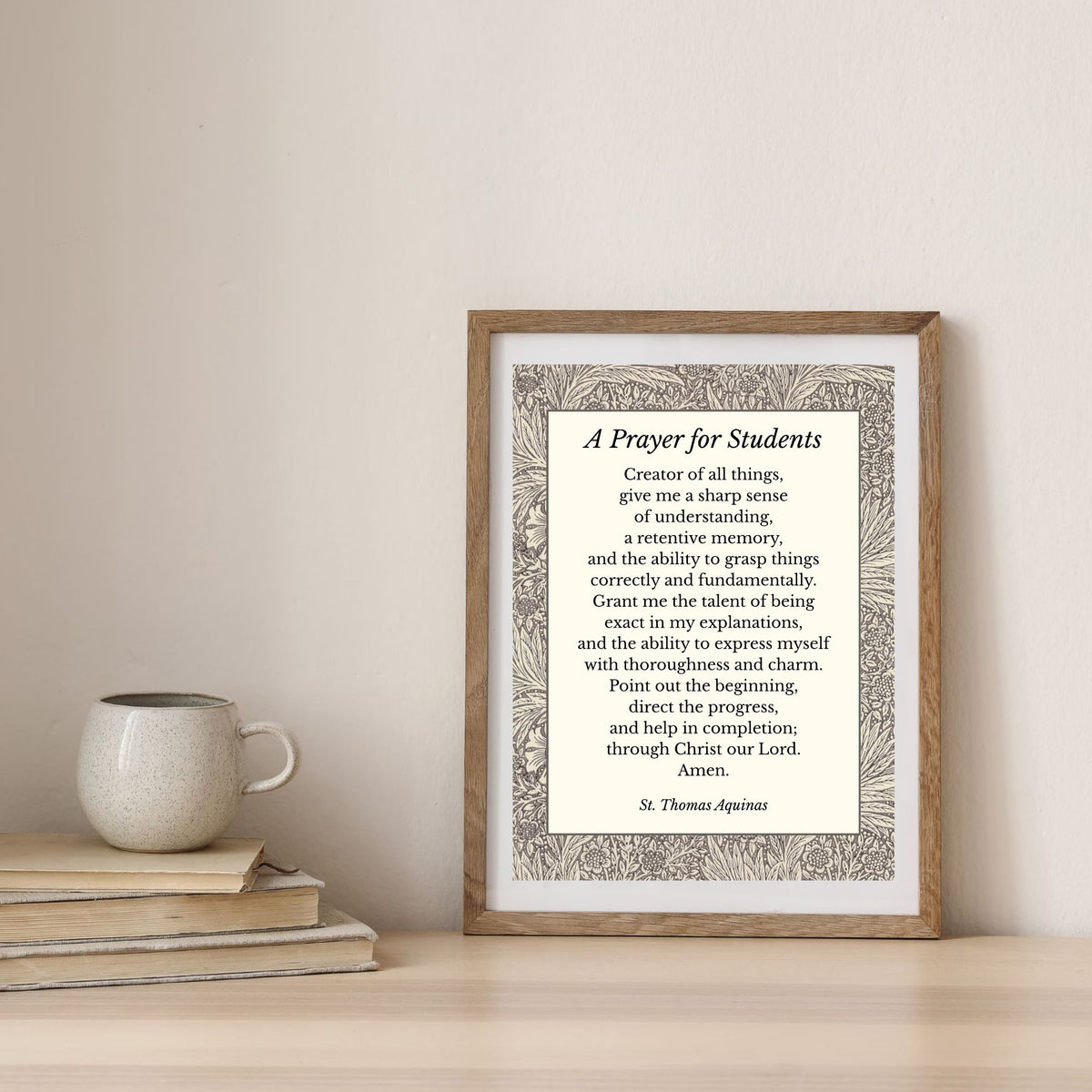 A Prayer for Students Printable Wall Art | St. Thomas Aquinas Catholic Digital Print
