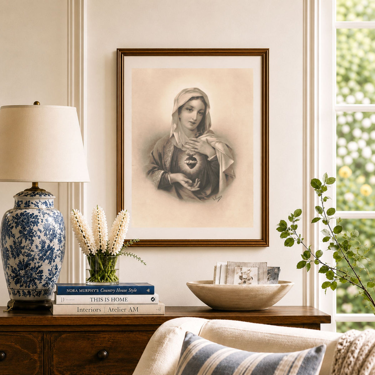 Immaculate Heart of Mary:  Vintage Printable Wall Art