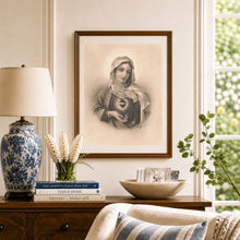 Load image into Gallery viewer, Immaculate Heart of Mary:  Vintage Printable Wall Art
