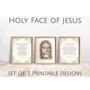 Holy Face of Jesus - Shroud of Turin - Set of 3 Printable Posters