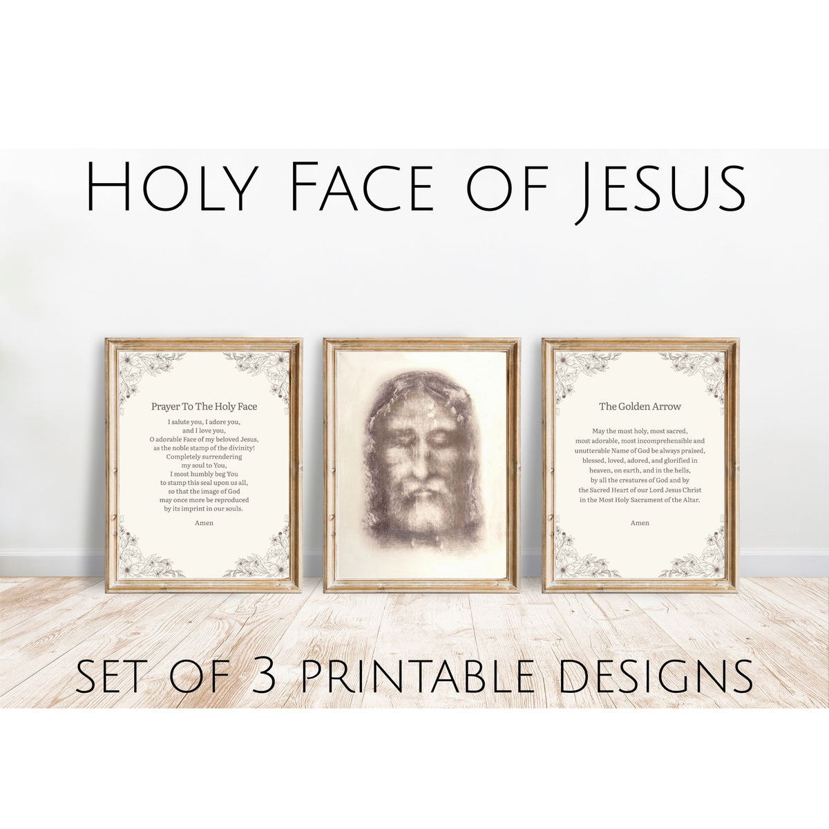 Holy Face of Jesus - Shroud of Turin - Set of 3 Printable Posters