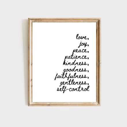 Fruit of the Spirit - Galatians 5:22-23 Handwritten - Printable Wall Art