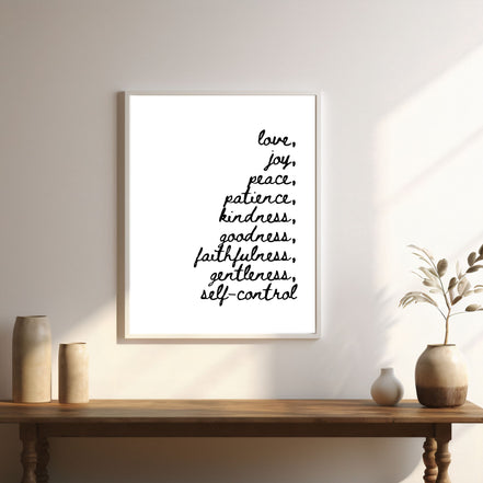 Fruit of the Spirit - Galatians 5:22-23 Handwritten - Printable Wall Art