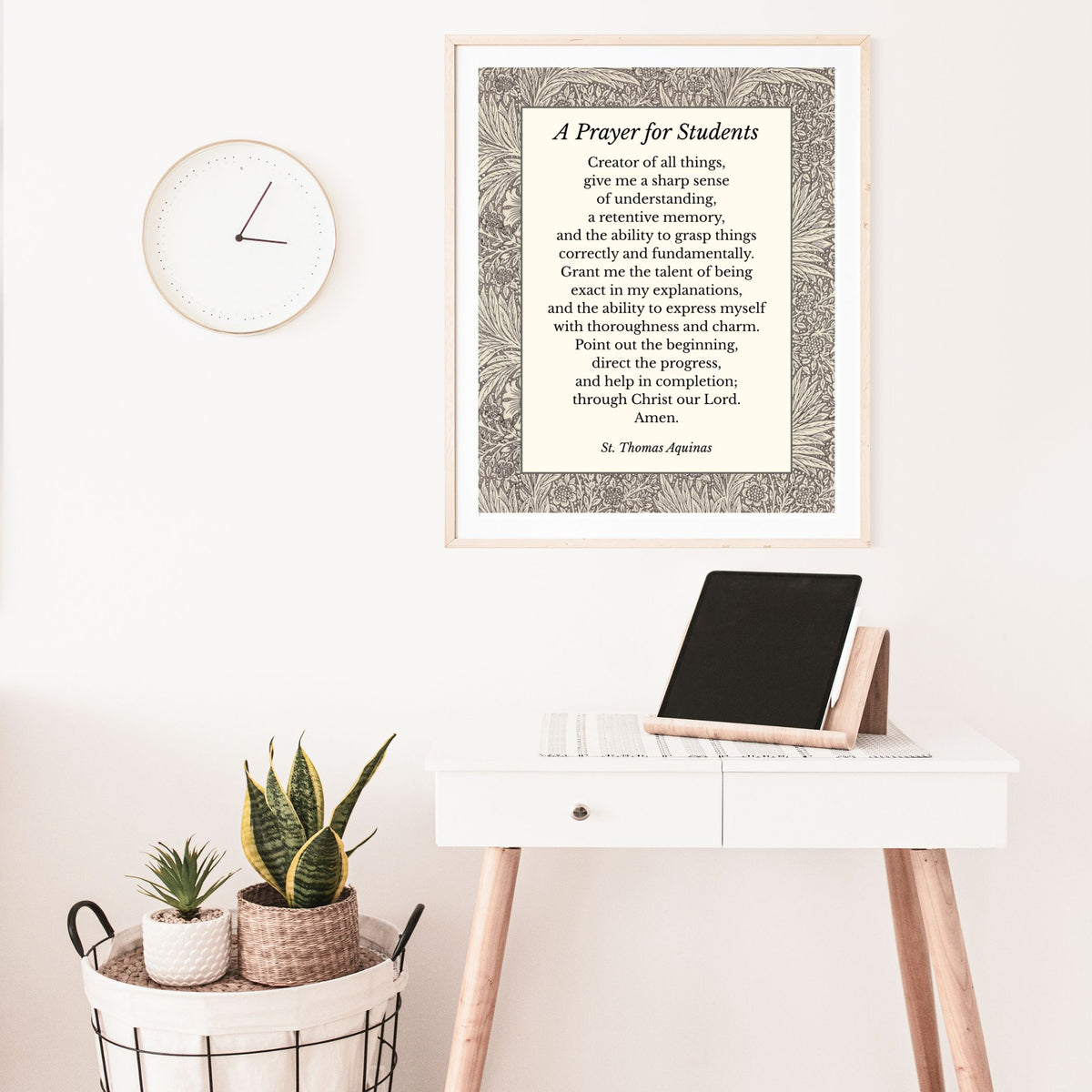 A Prayer for Students Printable Wall Art | St. Thomas Aquinas Catholic Digital Print