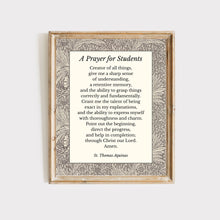Load image into Gallery viewer, A Prayer for Students Printable Wall Art | St. Thomas Aquinas Catholic Digital Print
