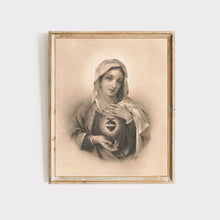 Load image into Gallery viewer, Immaculate Heart of Mary:  Vintage Printable Wall Art
