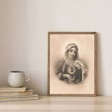 Load image into Gallery viewer, Immaculate Heart of Mary:  Vintage Printable Wall Art
