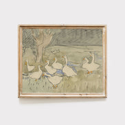 Vintage Ducks Painting: Printable Wall Art