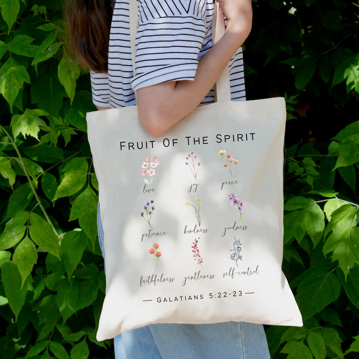 Fruit of the Spirit Wildflower Tote Bag