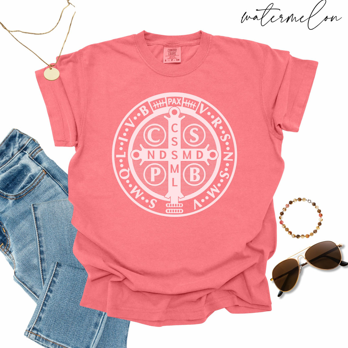 St Benedict Medal T-Shirt: Comfort Colors® Shirt