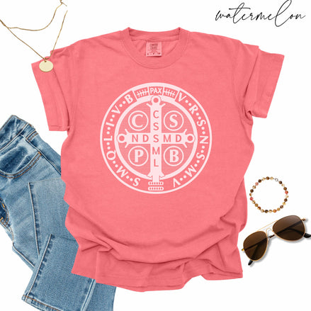 St Benedict Medal T-Shirt: Comfort Colors® Shirt