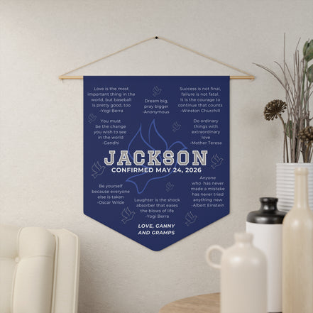Confirmation Pennant for Boys - Inspirational Quotes