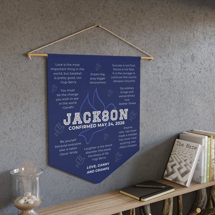 Confirmation Pennant for Boys - Inspirational Quotes