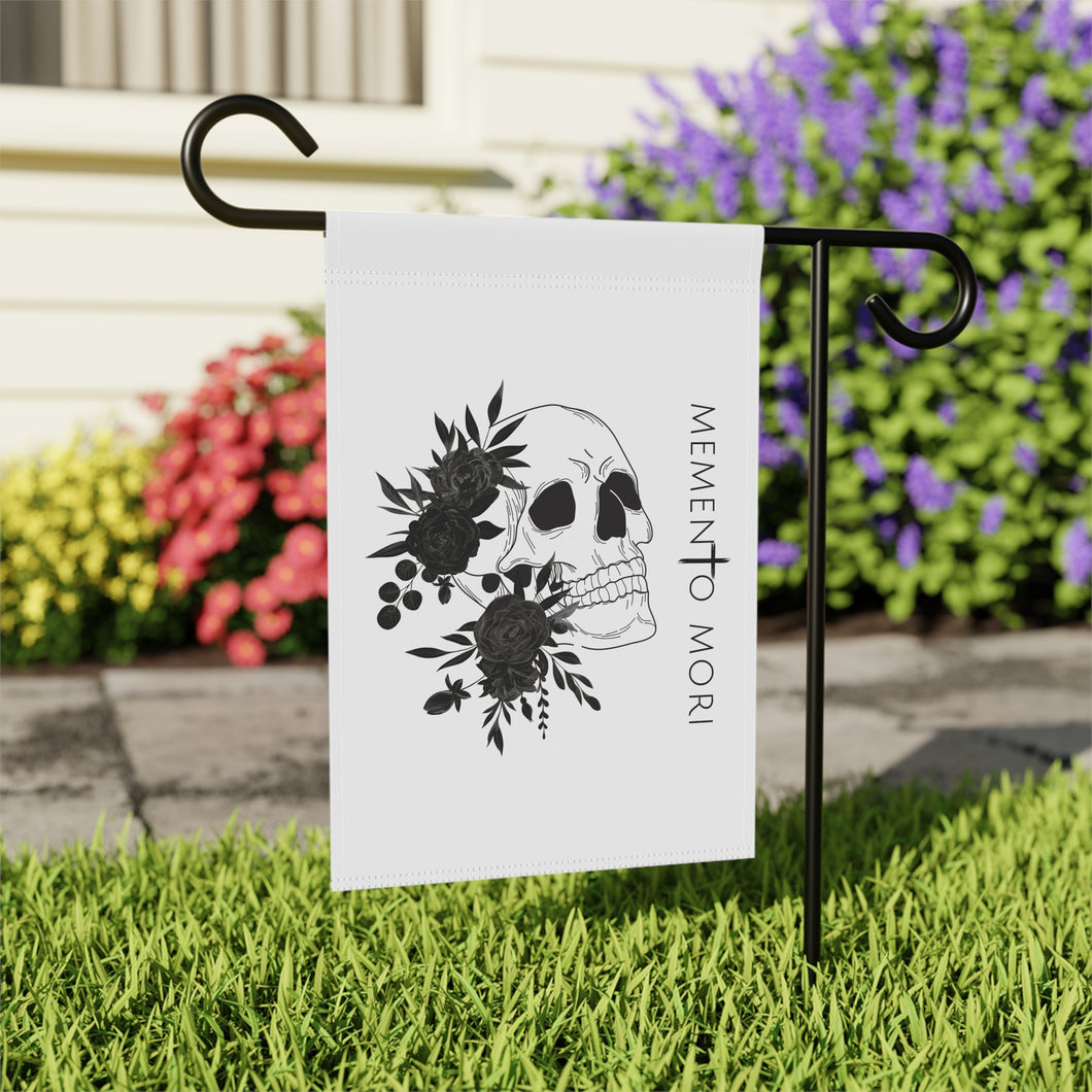 Memento Mori Floral Skull Garden Flag